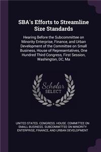 SBA's Efforts to Streamline Size Standards
