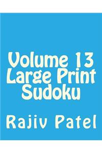 Volume 13 Large Print Sudoku: Fun, Large Grid Sudoku Puzzles