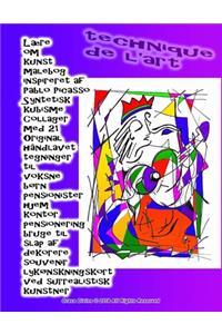Lære om kunst malebog inspireret af Pablo Picasso Syntetisk kubisme Collager med 21 Original håndlavet tegninger til voksne børn pensionister hjem kontor pensionering bruge til slap af dekorere souvenir lykønskningskort