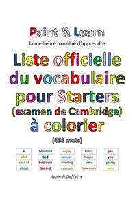 Liste officielle du vocabulaire pour Starters (examen de Cambridge)