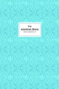 Large Address Book - Office/Desk 8.5 X 11: Aqua Blue