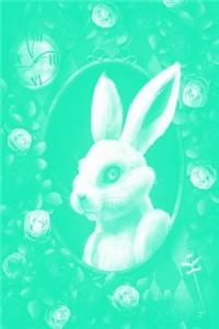 Alice in Wonderland Pastel Modern Journal - Inwards White Rabbit (Green)