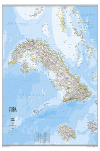 National Geographic Cuba Wall Map - Classic - Laminated (Poster Size: 36 X 24 In)