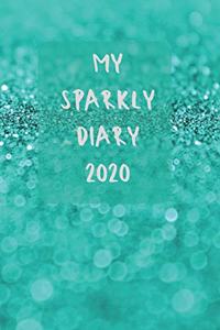 My sparkly 2020 diary - 2020 diary week to view - Monthly and weekly to do - Week by week journal/planner approx A5 size - 150 pages (green glitter cover)