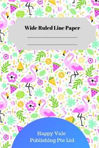 Cute Flamingo Theme Wide Ruled Line Paper