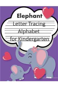Love Elephant Trace Letters alphabet for kindergarten child's writing muscles