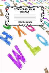 Teacher Journal Notebook 55 Sheets/110 Pages