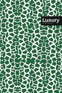 Luxury Lifestyle, Animal Print, Write-in Notebook, Dotted Lines, Wide Ruled, Medium Size 6 x 9 Inch, 288 Pages (Green)