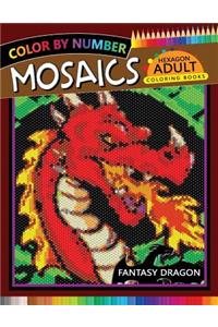 Fantasy Dragon Mosaics Hexagon Coloring Books