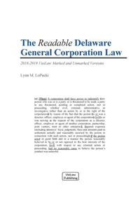 The Readable Delaware General Corporation Law 2018-2019