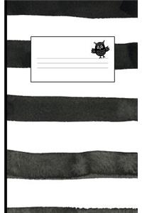 Black and White Striped Lined Notebook.