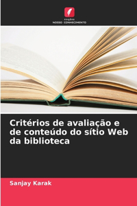 Critérios de avaliação e de conteúdo do sítio Web da biblioteca