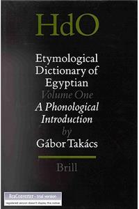 Etymological Dictionary of Egyptian, Volume 1