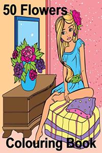 50 Flowers Colouring Book