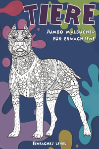 Jumbo Malbücher für Erwachsene - Einfaches Level - Tiere