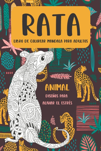 Libro de colorear Mandala para adultos - Diseños para aliviar el estrés - Animal - Rata