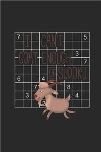 I Can't Goat Enough of Sudoku: Funny Blank Lined Journal Notebook, 120 Pages, Soft Matte Cover, 6 x 9