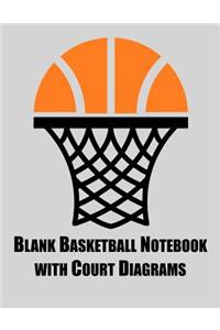 Blank Basketball Notebook with Court Diagrams