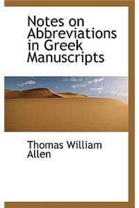 Notes on Abbreviations in Greek Manuscripts