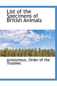 List of the Specimens of British Animals