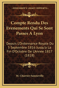 Compte Rendu Des Evenements Qui Se Sont Passes A Lyon