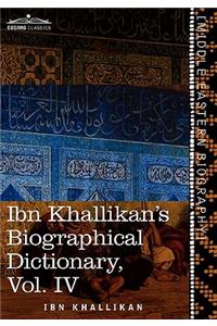 Ibn Khallikan's Biographical Dictionary, Volume IV