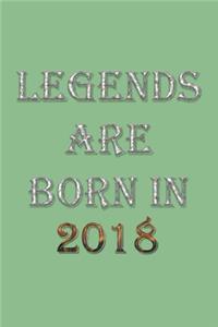 Legends Are Born In 2018 Notebook