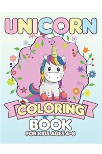 Unicorn Coloring Book for Kids Ages 4-8