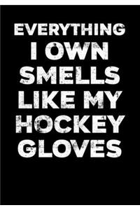 Ice Hockey Game Statistics Record Keeper Everything I Own Smells Like My Hockey Gloves