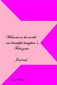 Welcome to the world our beautiful daughter's first year. Journal