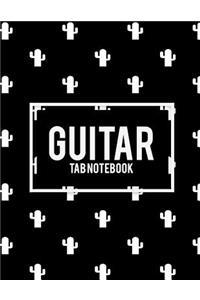 Guitar Tab Notebook: Black Color Design, 8.5