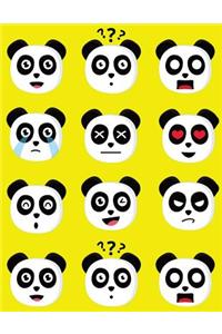 Emoji Pandas Draw and Write Notebook Journal For School Kids, Students and Teachers