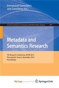 Metadata and Semantics Research