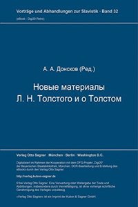 Novye Materialy L. N. Tolstogo I O Tolstom