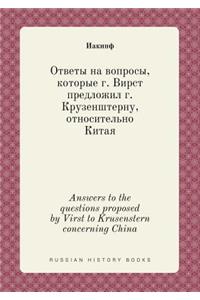 Answers to the Questions Proposed by Virst to Krusenstern Concerning China