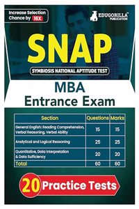 EduGorilla SNAP MBA Entrance Exam 2024 (Symbiosis National Aptitude Test) - 20 Practice Tests (1200 Solved MCQs) with Free Access to Online Tests