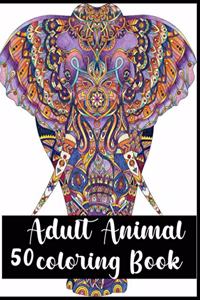 50 Adult Animal Coloring Book