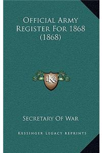 Official Army Register For 1868 (1868)