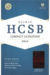 Compact Ultrathin Bible-HCSB: Holman Christian Standard, Saddle Brown, LeatherTouch, Ultra Thin Reference