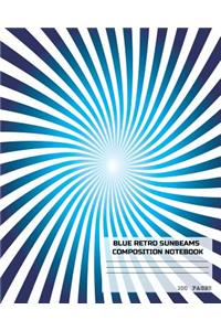 Blue Retro sunbeams Composition Notebook