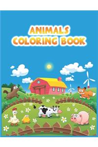 Animals Coloring Book: My Best Toddler Coloring Book. Fun with Numbers, Letters, Shapes, Colors, Animals: Big Activity Workbook for Toddlers & Kids.