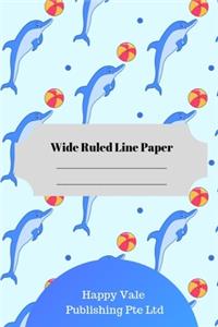 Cute Dolphin Theme Wide Ruled Line Paper