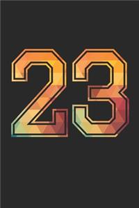 Blank Lined Journal, Notebook, Diary, Planner - 23 Lucky Number Sports Team No. 23 Age Year 1923 - 23rd Birthday Gift For 23 Years Old Men and Women