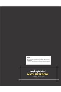 Math Notebook - AmyTmy Notebook - 100 pages - 8.5 x 11 inch - Matte Cover