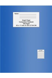 Graph Paper Composition Notebook 100 Pages 8.5 in. x 11 in. (21.59 cm x 27.94 cm), 5 x 5 Quad, 5 Squares per inch