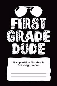 First Grade Handwriting Practice Notebook With Drawing Space For Boys