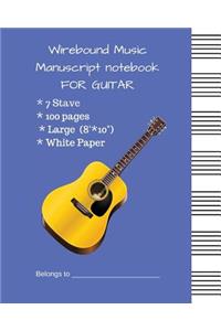 Wirebound Music Manuscript notebook For Gutiar