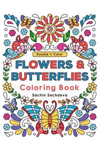 Doodle N Color Flowers & Butterflies