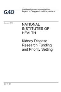 National Institutes of Health, kidney disease research funding and priority setting