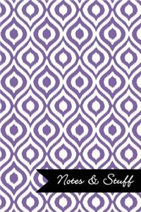 Notes & Stuff - Lined Notebook with Deluge Purple Ikat Pattern Cover